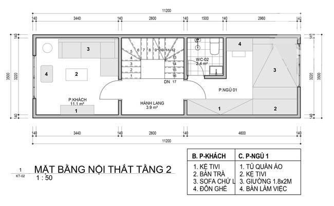 Thiết kế nhà 4 tầng cho gia đình 3 người theo phong cách tối giản  - Ảnh 2.