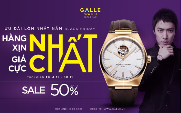 Black Friday - Mua đồng hồ chính hãng giá ưu đãi tại Đồng hồ Galle - Ảnh 1. Black Friday - Mua đồng hồ chính hãng giá ưu đãi tại Đồng hồ Galle - Ảnh 1.