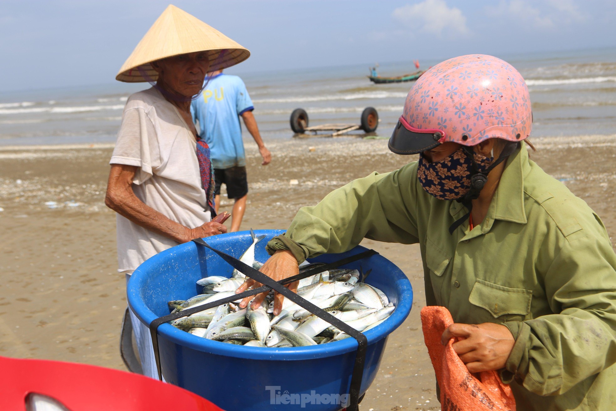 Độc đáo nghề ‘đi giật lùi’ kiếm nửa triệu mỗi ngày ở cửa biển - Ảnh 12.