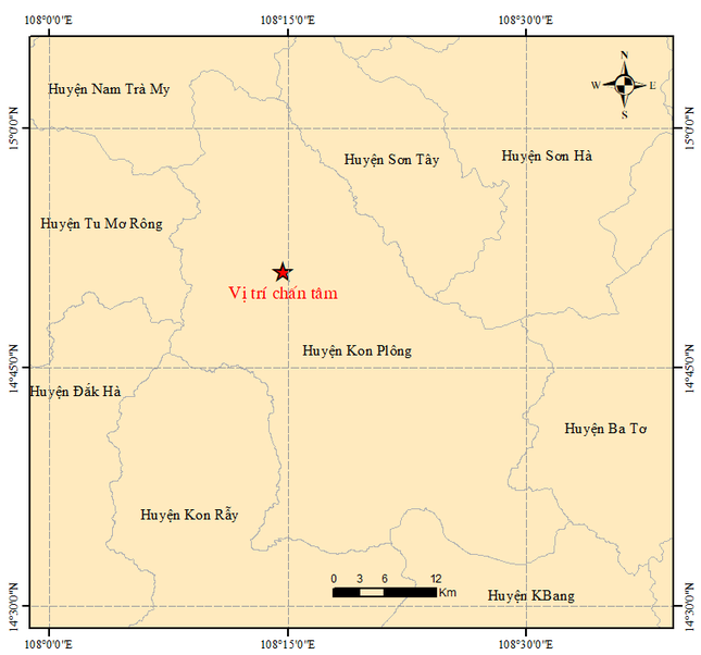 Bốn trận động đất liên tiếp ở Kon Tum - Ảnh 1.