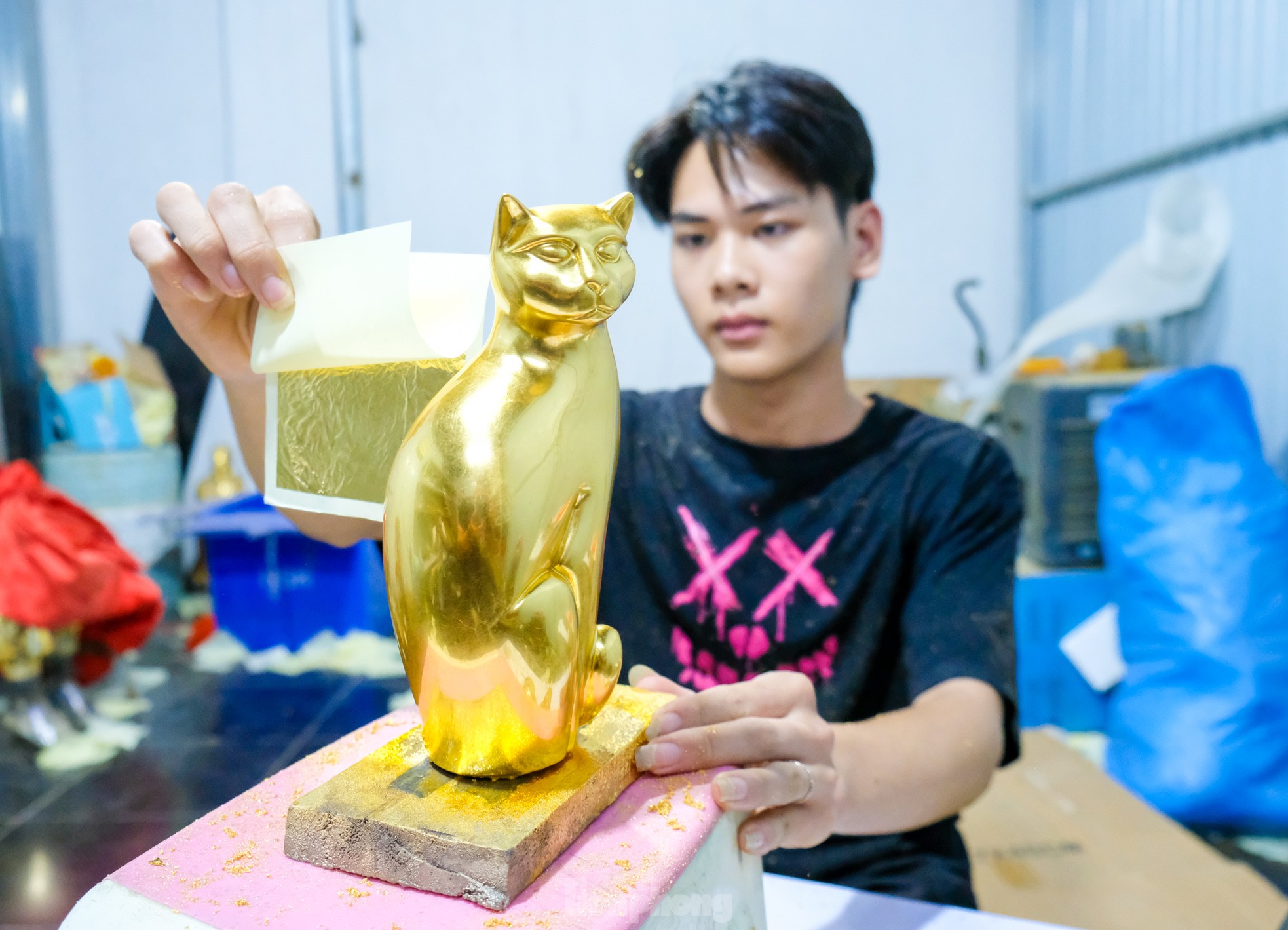 Chiêm ngưỡng linh vật mèo dát vàng 24k 'trình làng' Tết Qúy Mão - Ảnh 5.