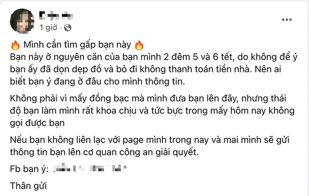 Vị khách LẦY nhất mùa du lịch Tết 2022: Ở 2 đêm trên Đà Lạt rồi trốn, chủ villa đăng luôn căn cước lên mạng tìm cho bằng được! - Ảnh 1. Vị khách LẦY nhất mùa du lịch Tết 2022: Ở 2 đêm trên Đà Lạt rồi trốn, chủ villa đăng luôn căn cước lên mạng tìm cho bằng được! - Ảnh 1.
