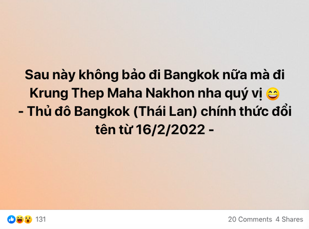 Netizen ngỡ ngàng khi biết tên gọi mới của thủ đô Bangkok, nhưng chưa bất ngờ bằng sự thật đằng sau - Ảnh 3.