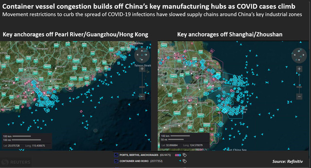  Chuỗi cung ứng toàn cầu lại lâm nguy khi cảng biển Trung Quốc tắc nghẽn vì bùng dịch Covid-19  - Ảnh 1.