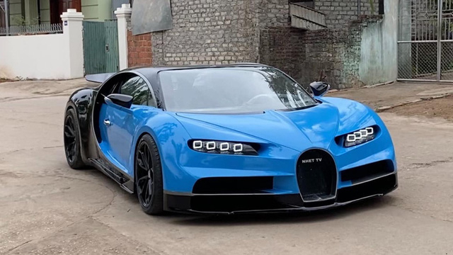Homemade Bugatti Chiron worth billions of young people in Quang Ninh upgraded: New colors, milling wheels, match with Kia Cerato to see the huge size - Photo 5.