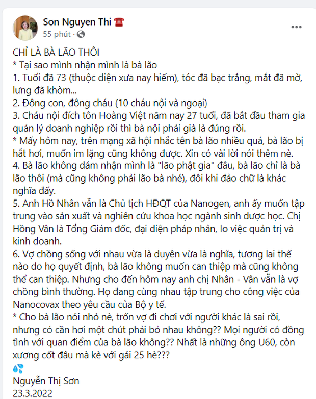 Lão phật gia nhà Sơn Kim bất ngờ chỉnh sửa tâm thư giữa đêm, đoạn nội dung ông U60 còn xương cốt đâu mà kè với gái 25? bay màu? - Ảnh 1.