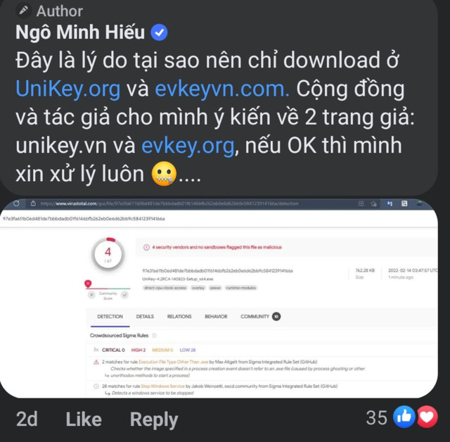  Website Unikey giả mạo tuyên bố trao thưởng 1000 USD cho người chứng minh được rằng website có mã độc  - Ảnh 2.