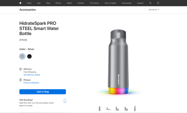   Smart water bottle has just been opened for sale by Apple for more than 2 million VND, is drinking water better than usual?  - Photo 1.
