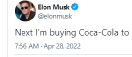 Elon Musk tweet sẽ mua tiếp Coca Cola? - Ảnh 1.