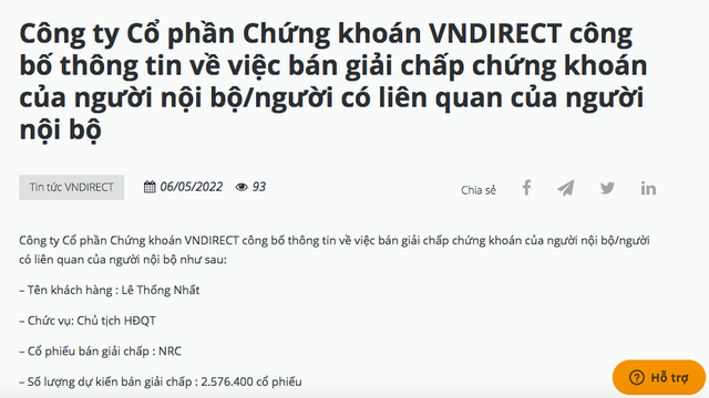   Chairman of Danh Khoi Group (NRC) was 