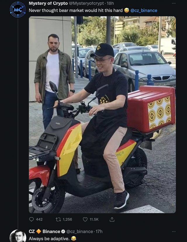 A few days after tweeting Poor Again, Binance CEO CZ was caught as a pizza delivery driver: What's going on?  - Photo 1.