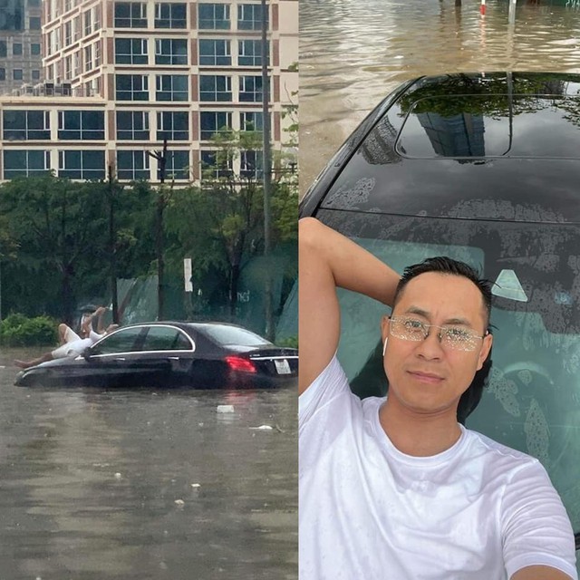 The 'brightest' man on social media after the rain flooded Hanoi: I just bought time, consider it a memorable memory!  - Photo 1.