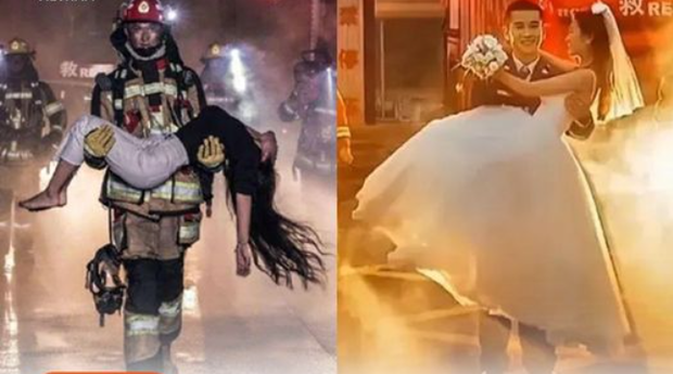 Anh lính cứu hỏa giải cứu cô gái khỏi đám cháy, 3 năm sau tổ chức đám cưới viên mãn như cổ tích - Ảnh 1.