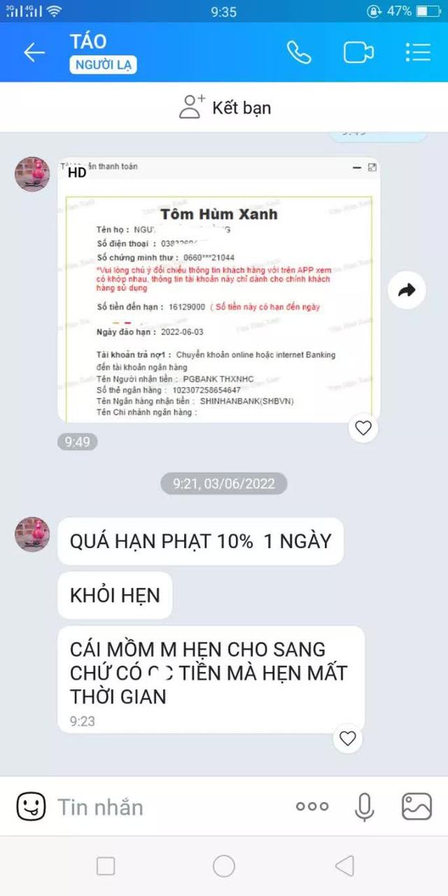   Borrowing 10 million through the app to pay 15 million dong after 5 days - Photo 1.