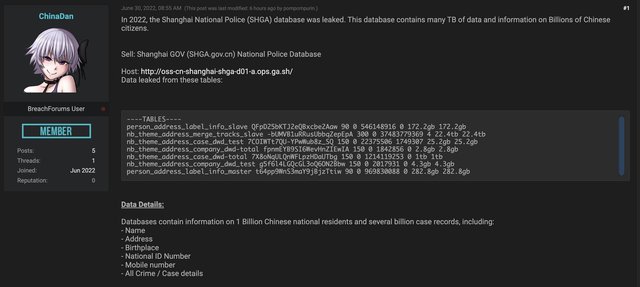 Hacker tuyên bố lấy trộm được dữ liệu 1 tỷ công dân Trung Quốc, rao bán trên mạng với giá gần 200.000 USD - Ảnh 1.