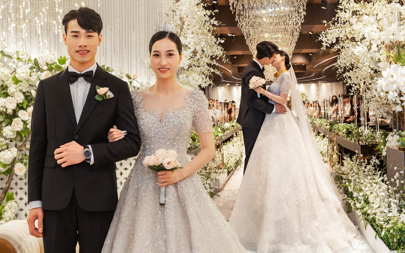 Váy cưới tay ngắn đơn giản, kín đáo phong cách Hàn Quốc #1061