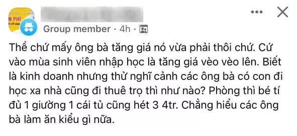 Sinh viên bất lực nhìn nhà trọ tăng giá mức trên trời: 4-5 triệu đồng/tháng chưa tính tiền điện, nước - Ảnh 1.