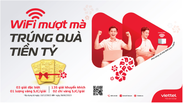 Viettel tặng khách hàng mỗi ngày 1 chỉ vàng, mỗi tuần 1 cây vàng nhân dịp Tết Nguyên đán - Ảnh 2. Viettel tặng khách hàng mỗi ngày 1 chỉ vàng, mỗi tuần 1 cây vàng nhân dịp Tết Nguyên đán - Ảnh 2.