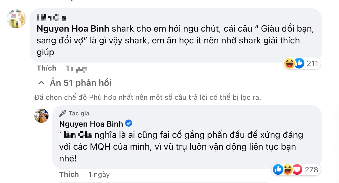Dân mạng đòi giải nghĩa thành ngữ &quot;Giàu đổi bạn sang đổi vợ&quot;, Shark Bình đáp trả khiến dân tình phẫn nộ - Ảnh 2.
