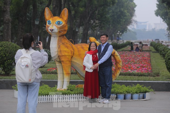 Hà Nội: Vì sao có mô hình mèo lạ ở Công viên Thống nhất? - Ảnh 1. Hà Nội: Vì sao có mô hình mèo lạ ở Công viên Thống nhất? - Ảnh 1.