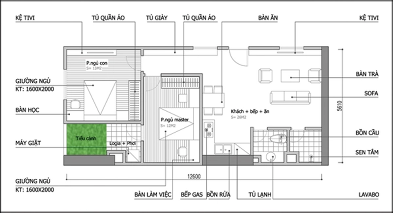 Cải tạo bỏ bớt phòng ngủ cho đỡ bí và bố trí nội thất cho căn hộ 70m2 ở Hà Nội - Ảnh 2. Cải tạo bỏ bớt phòng ngủ cho đỡ bí và bố trí nội thất cho căn hộ 70m2 ở Hà Nội - Ảnh 2.