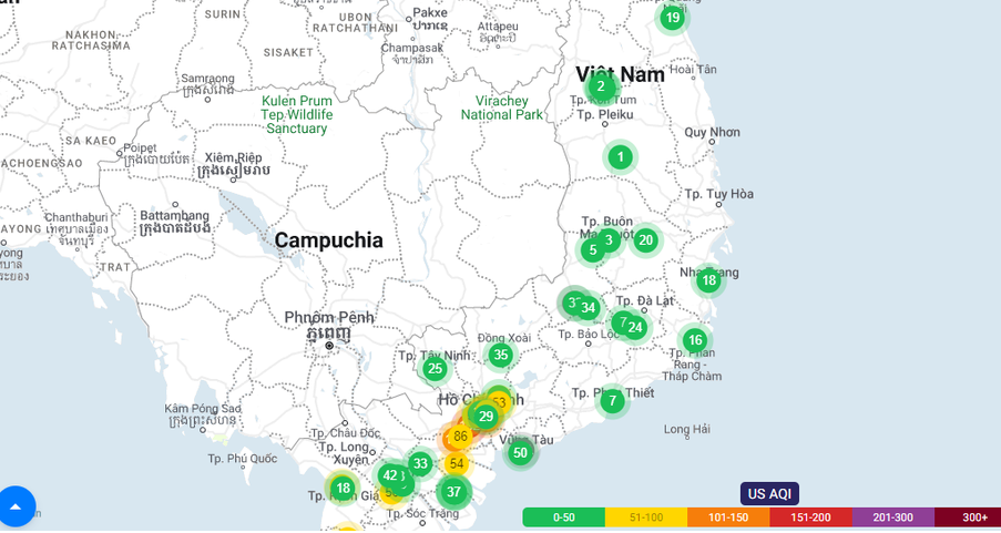 Trong khi Hà Nội tiếp tục ô nhiễm top 3 thế giới, Việt Nam có khu vực chỉ số AQI chỉ là 1, 2, 3 - Ảnh 3.