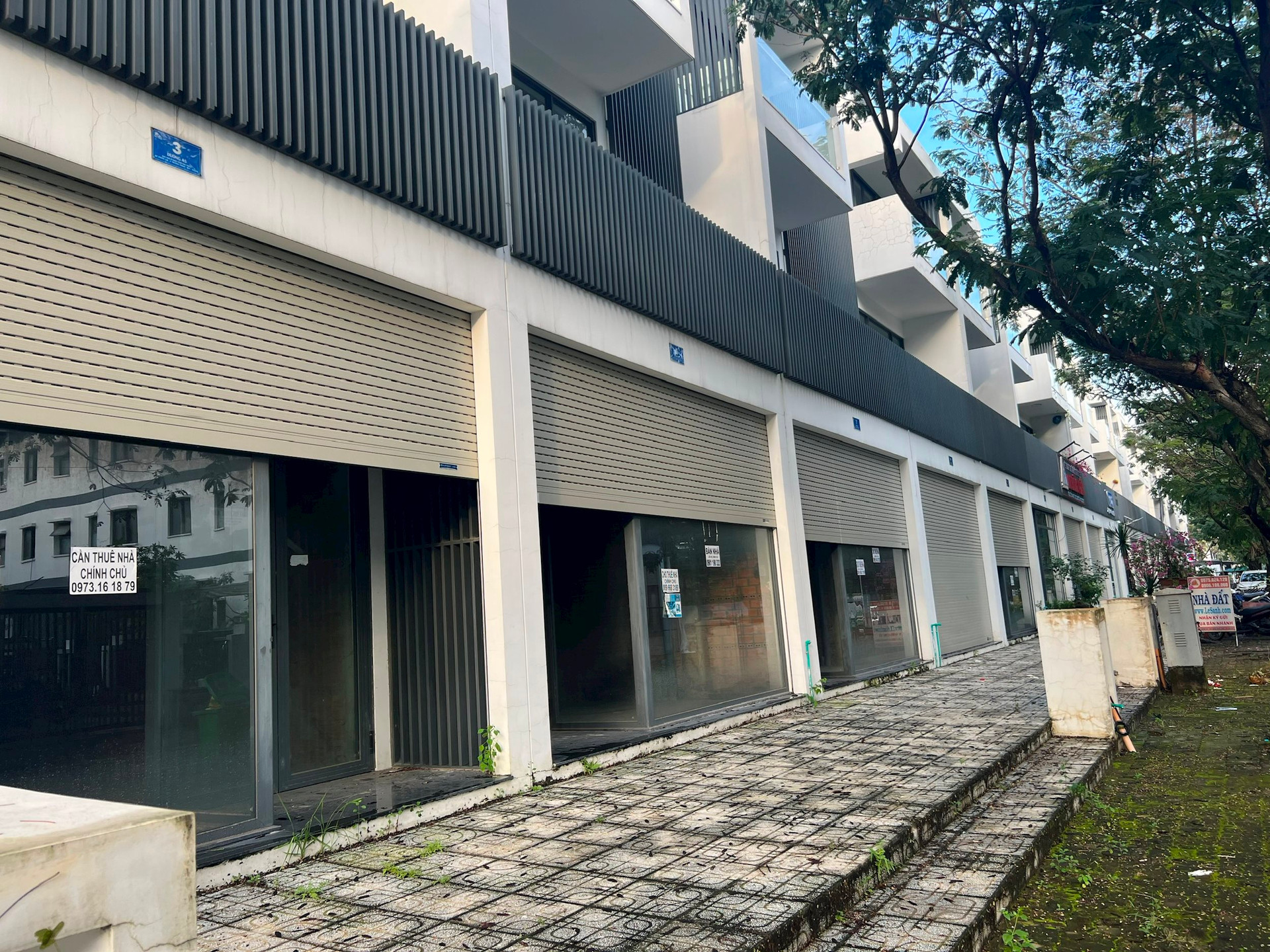 Shophouse triệu đô vùng ven Tp.HCM: Rêu xanh, cỏ dại phủ lối đi - Ảnh 2.