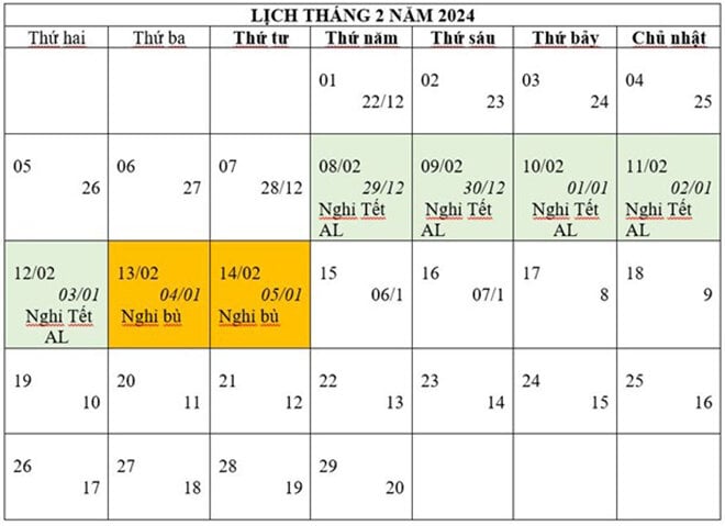 LỊCH NGHỈ TẾT NGUYÊN ĐÁN GIÁP THÌN 2024- Ảnh 4. LỊCH NGHỈ TẾT NGUYÊN ĐÁN GIÁP THÌN 2024- Ảnh 4.