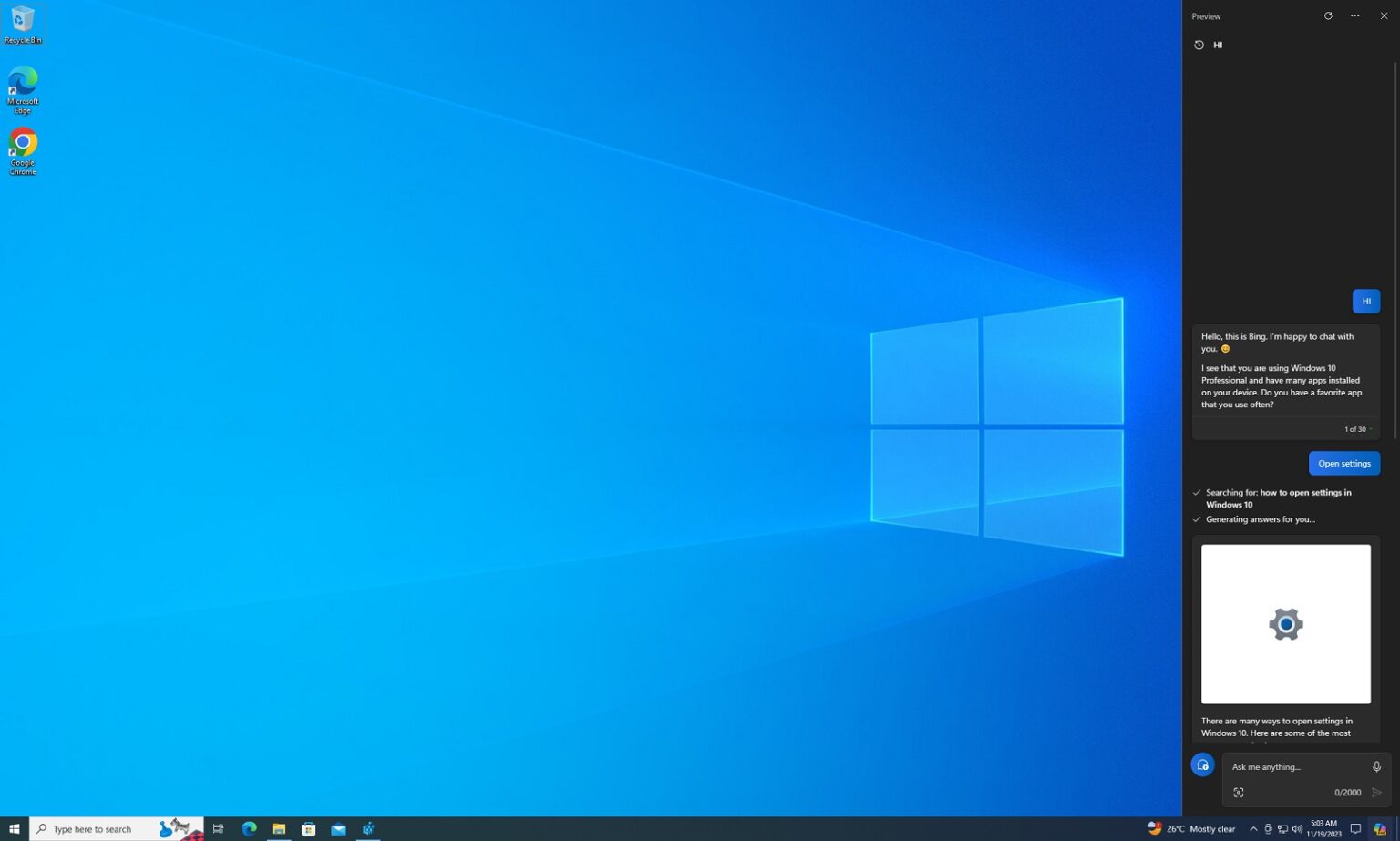 Microsoft đã tích hợp trợ lý Copilot cho Windows 10 - Ảnh 1.