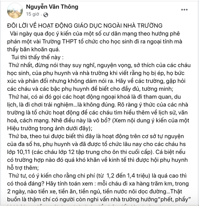 Xôn xao việc tổ chức ngoại khóa cho học sinh, Sở GD&ĐT Nghệ An ra công văn khẩn - Ảnh 2. Xôn xao việc tổ chức ngoại khóa cho học sinh, Sở GD&ĐT Nghệ An ra công văn khẩn - Ảnh 2.