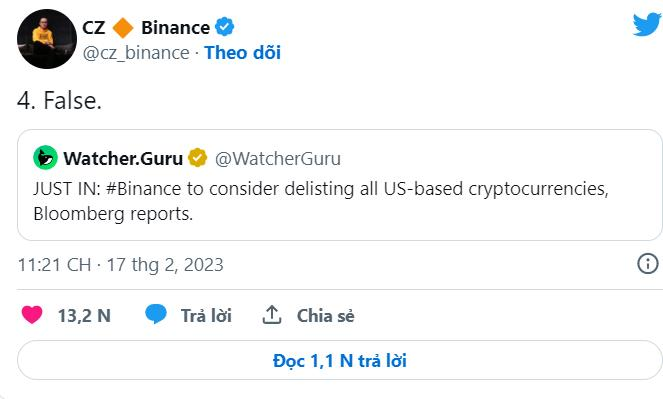 Binance sẽ hủy niêm yết tất cả các dự án tiền điện tử ở Mỹ? - Ảnh 2. Binance sẽ hủy niêm yết tất cả các dự án tiền điện tử ở Mỹ? - Ảnh 2.