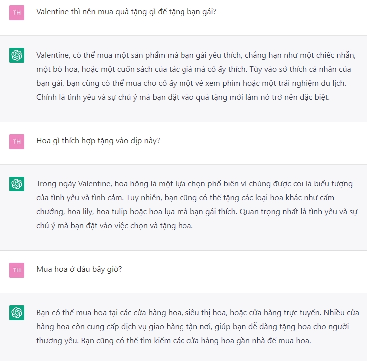 Khi Chat GPT gợi ý quà tặng Valentine: Giới thiệu đủ thứ nhưng đến khi hỏi địa chỉ mua thì… lại chịu - Ảnh 4. Khi Chat GPT gợi ý quà tặng Valentine: Giới thiệu đủ thứ nhưng đến khi hỏi địa chỉ mua thì… lại chịu - Ảnh 4.