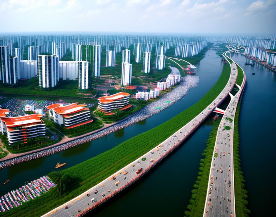 Hình ảnh thành phố Hải Phòng vào năm 2100 theo tưởng tượng của ChatGPT - Ảnh 2.