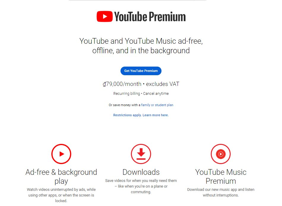 Youtube Premium chính thức có mặt tại Việt Nam: Người dùng thoát quảng cáo  'nhà tôi 3 đời' với giá  đồng/tháng