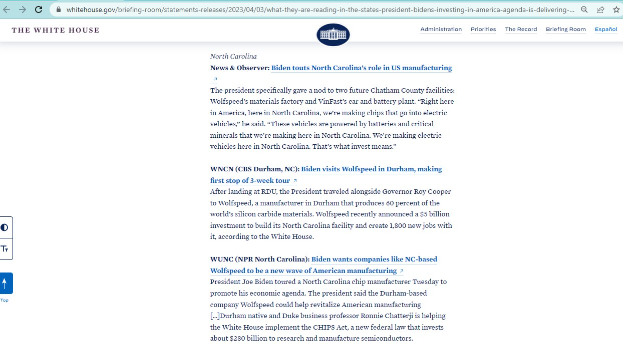 Tổng thống Mỹ Biden đề cao ý nghĩa đầu tư của nhà máy VinFast tại Bắc Carolina - Ảnh 1. Tổng thống Mỹ Biden đề cao ý nghĩa đầu tư của nhà máy VinFast tại Bắc Carolina - Ảnh 1.