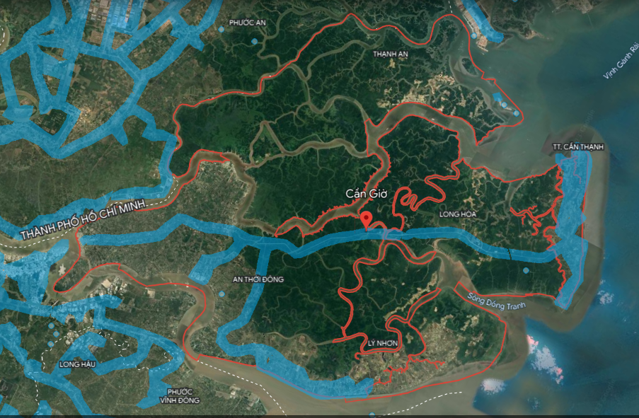 Cần Giờ là huyện duy nhất củaTP HCM giáp biển với 23 km bờ biển Cần Giờ là huyện duy nhất củaTP HCM giáp biển với 23 km bờ biển