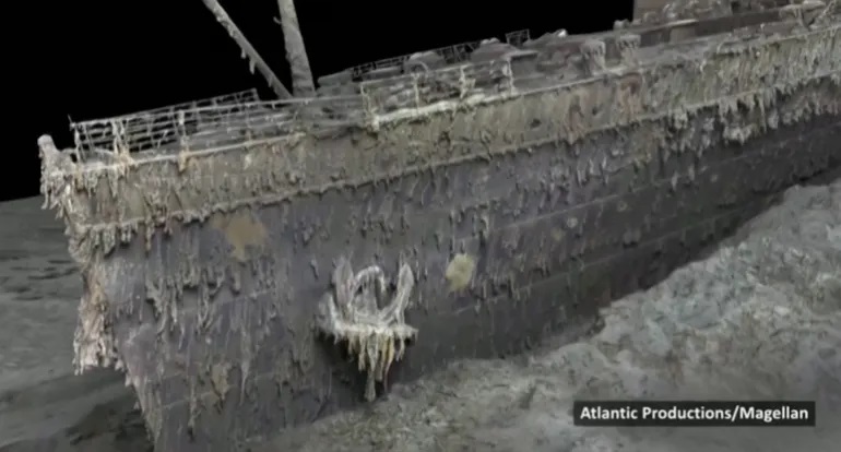 Lần đầu công bố bản chụp 3D đầy đủ về con tàu Titanic huyền thoại bị đắm ở Đại Tây dương - Ảnh 2.