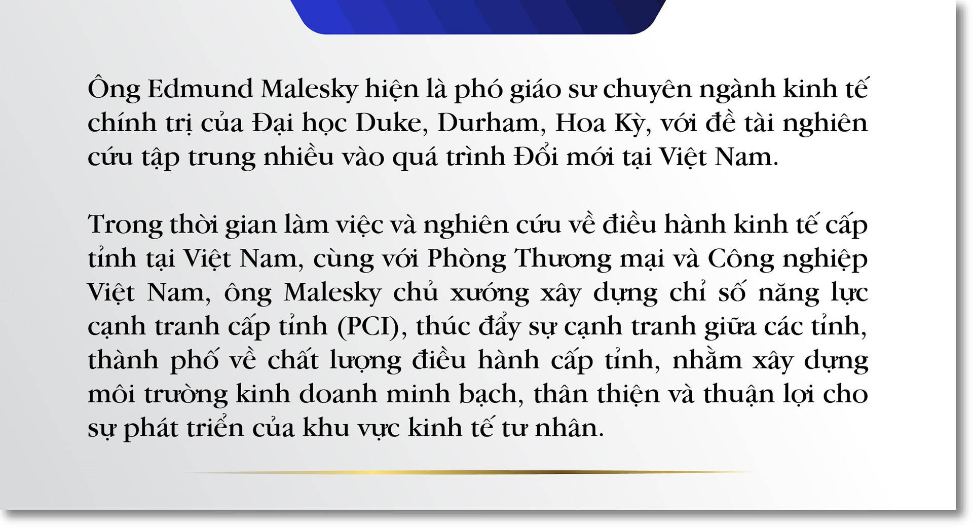 Giáo sư Mỹ dành hai thập kỷ đóng góp vào cải cách thể chế Việt Nam (P1): Tôi đã sớm biết Việt Nam sẽ trở thành ‘con hổ’ kinh tế - Ảnh 2.