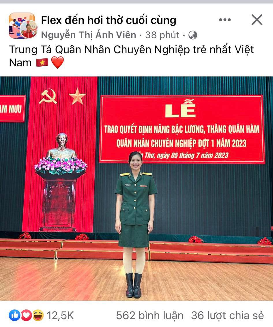 &quot;Nàng tiên cá&quot; Ánh Viên cuối cùng cũng flex: Là trung tá quân nhân chuyên nghiệp trẻ nhất Việt Nam, sở hữu cả &quot;rổ&quot; huy chương vàng - Ảnh 1.