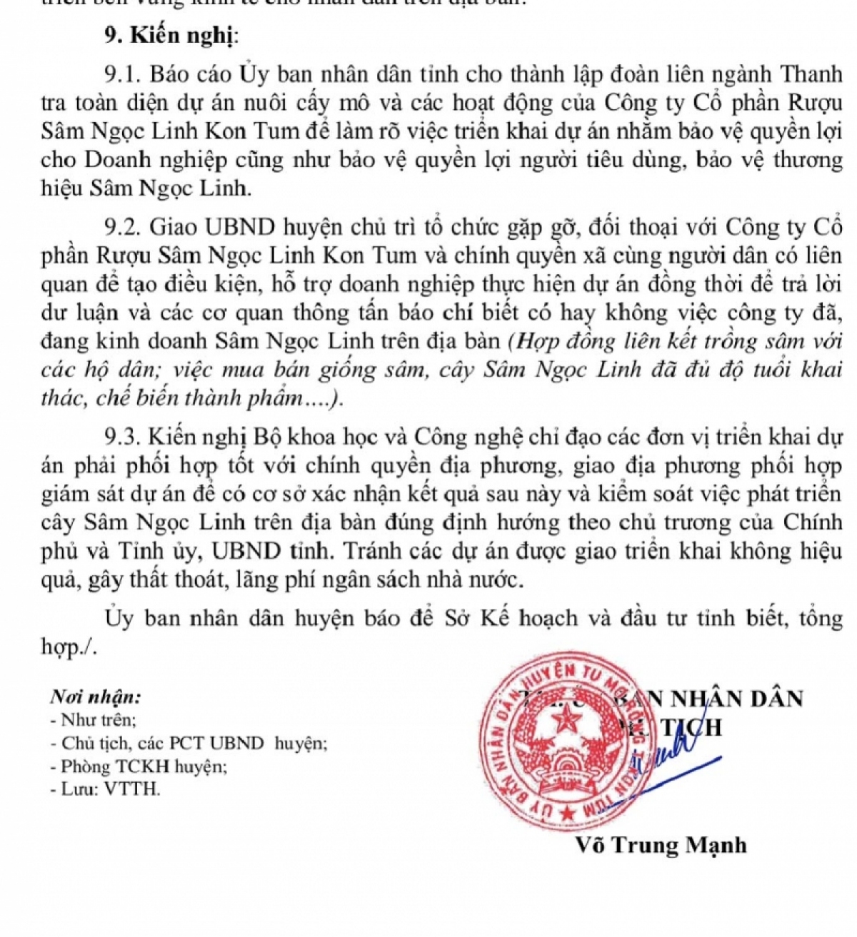 Đề nghị thanh tra Công ty Cổ phần rượu sâm Ngọc Linh Kon Tum - Ảnh 2.