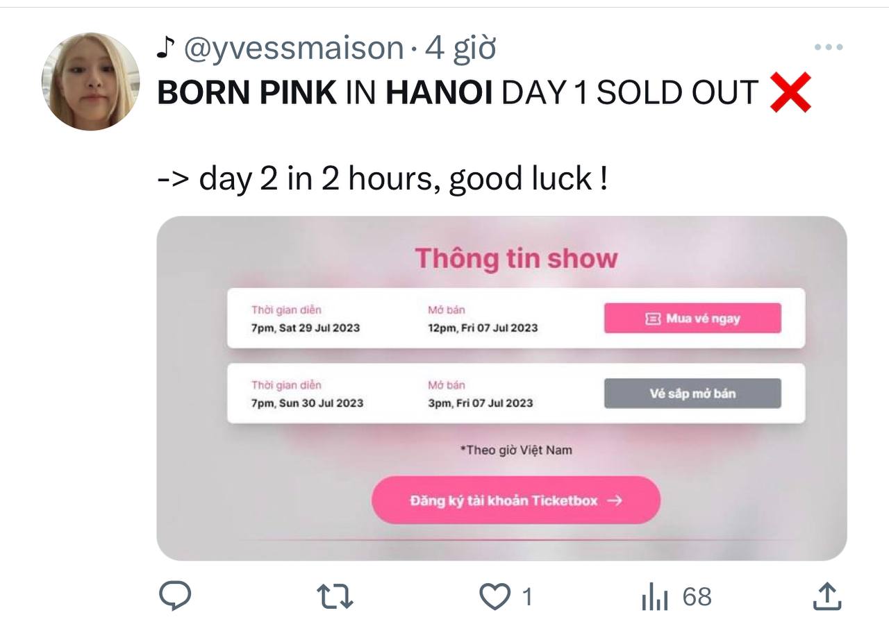 Ngày mở bán vé concert BLACKPINK: Sold-out nhiều hạng vé, fan quốc tế đưa “Born Pink Hà Nội&quot; lên thẳng #1 Twitter - Ảnh 9.