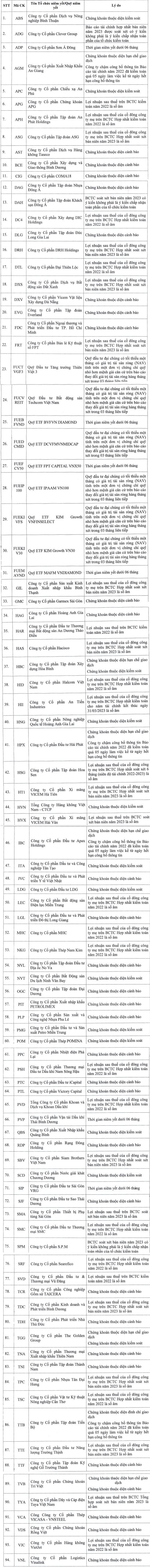 HoSE tiếp tục cắt margin hàng loạt cổ phiếu do lỗ bán niên, danh sách không được giao dịch ký quỹ tổng cộng 94 mã - Ảnh 2.