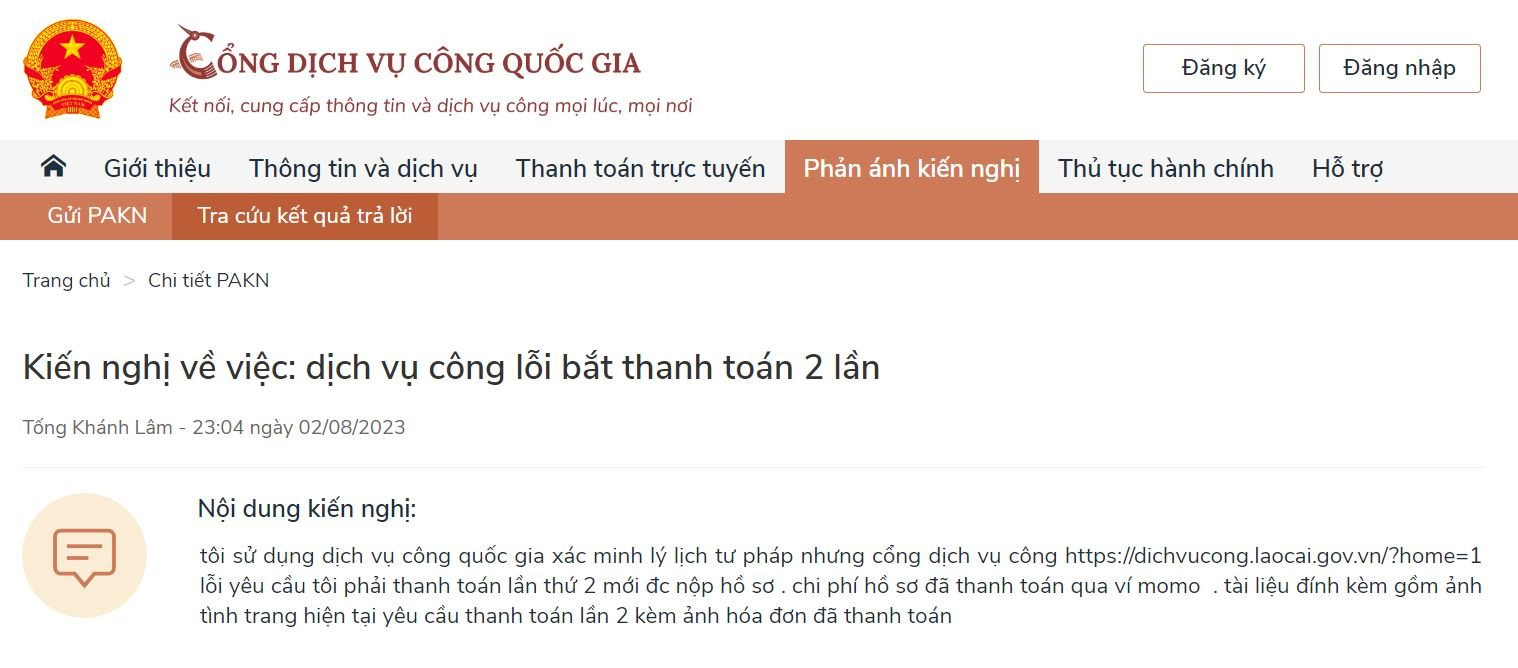 Vướng mắc liên quan đến Ví MoMo, người dân liên tục phản ánh đến Cổng dịch vụ công Quốc gia - Ảnh 3.