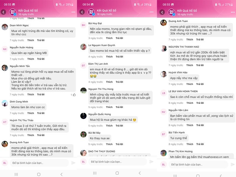 Bộ Tài chính “tuýt còi”, ví điện tử Momo tạm dừng dịch vụ mua hộ vé số trong khi khách hàng ra sức &quot;phàn nàn&quot; ngay trên nền tảng - Ảnh 4.