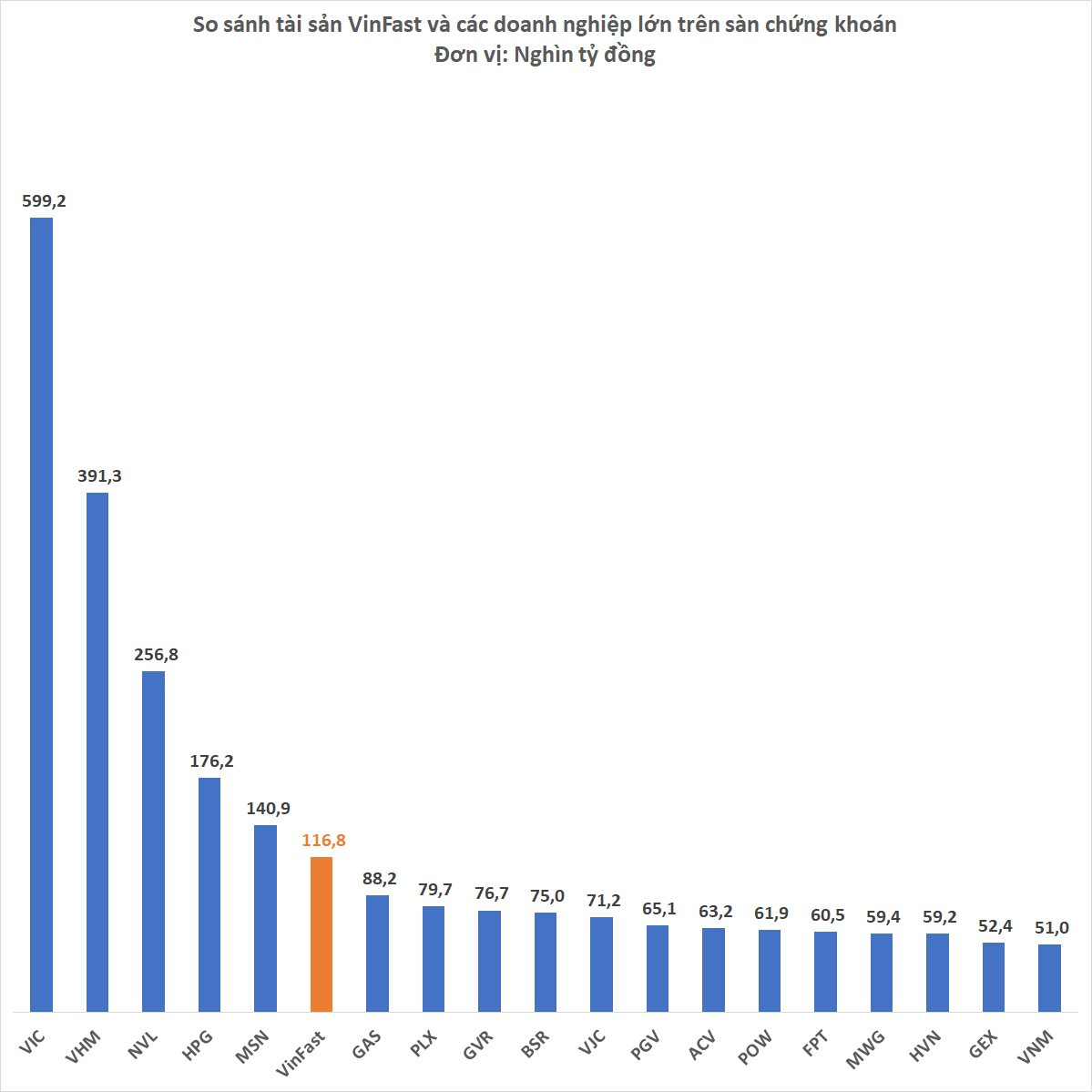 Niêm yết trên sàn chứng khoán Mỹ, tài sản của VinFast lớn thế nào so với các doanh nghiệp trên sàn chứng khoán Việt Nam? - Ảnh 2.