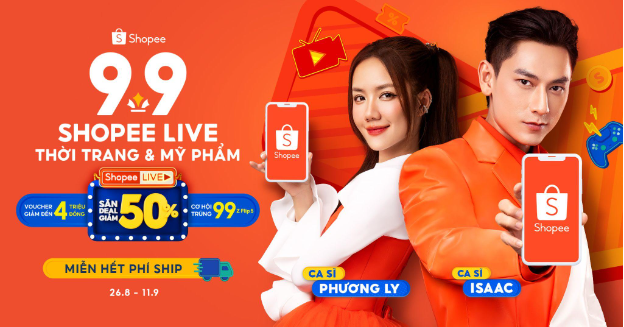 Shopee kết hợp nhiều gương mặt giải trí, tung siêu ưu đãi đón sale 9.9 - Ảnh 1.