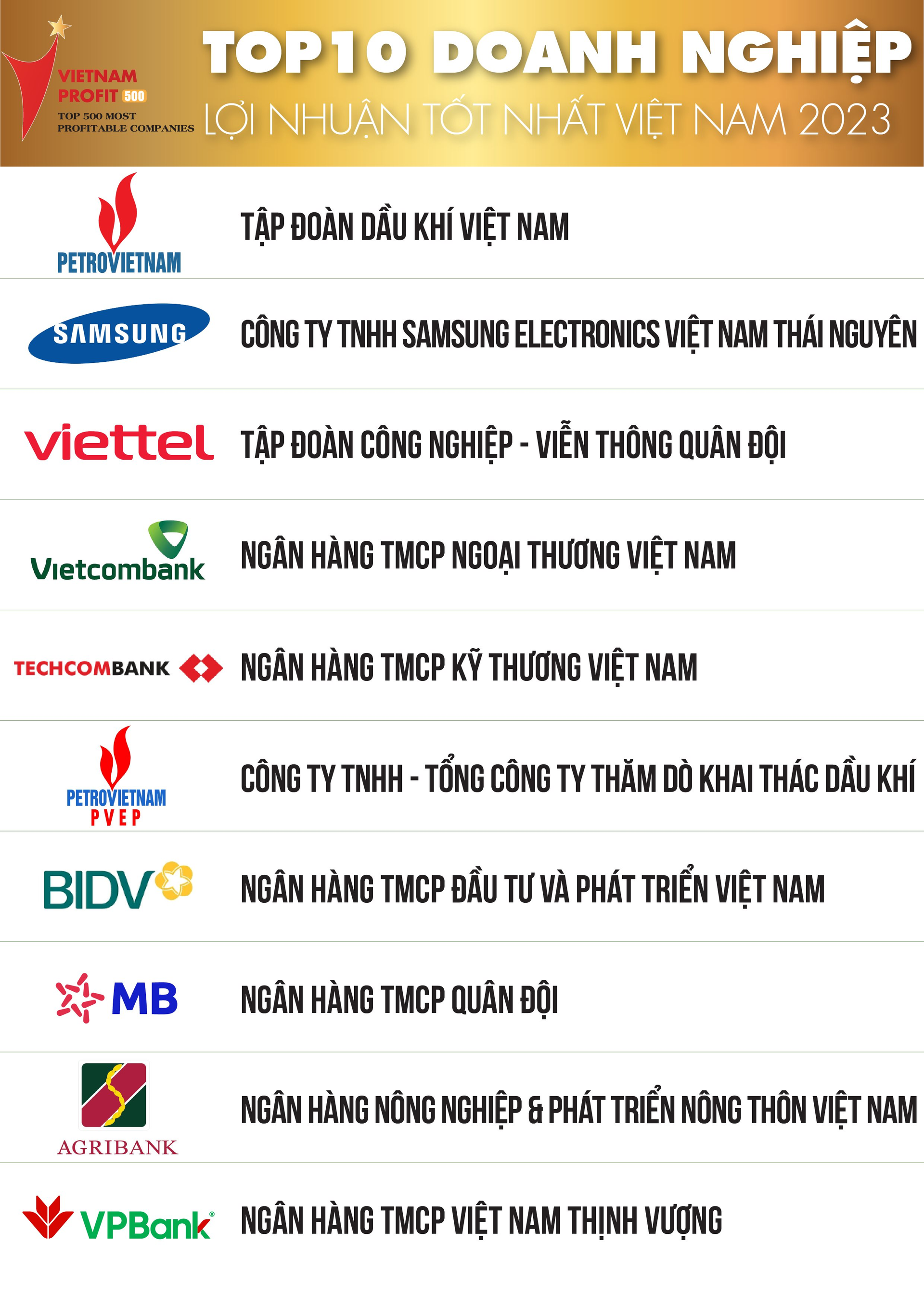 BXH doanh nghiệp lợi nhuận tốt nhất Việt Nam 2023: Hòa Phát, EVN và VietinBank rời top 10 - Ảnh 2.