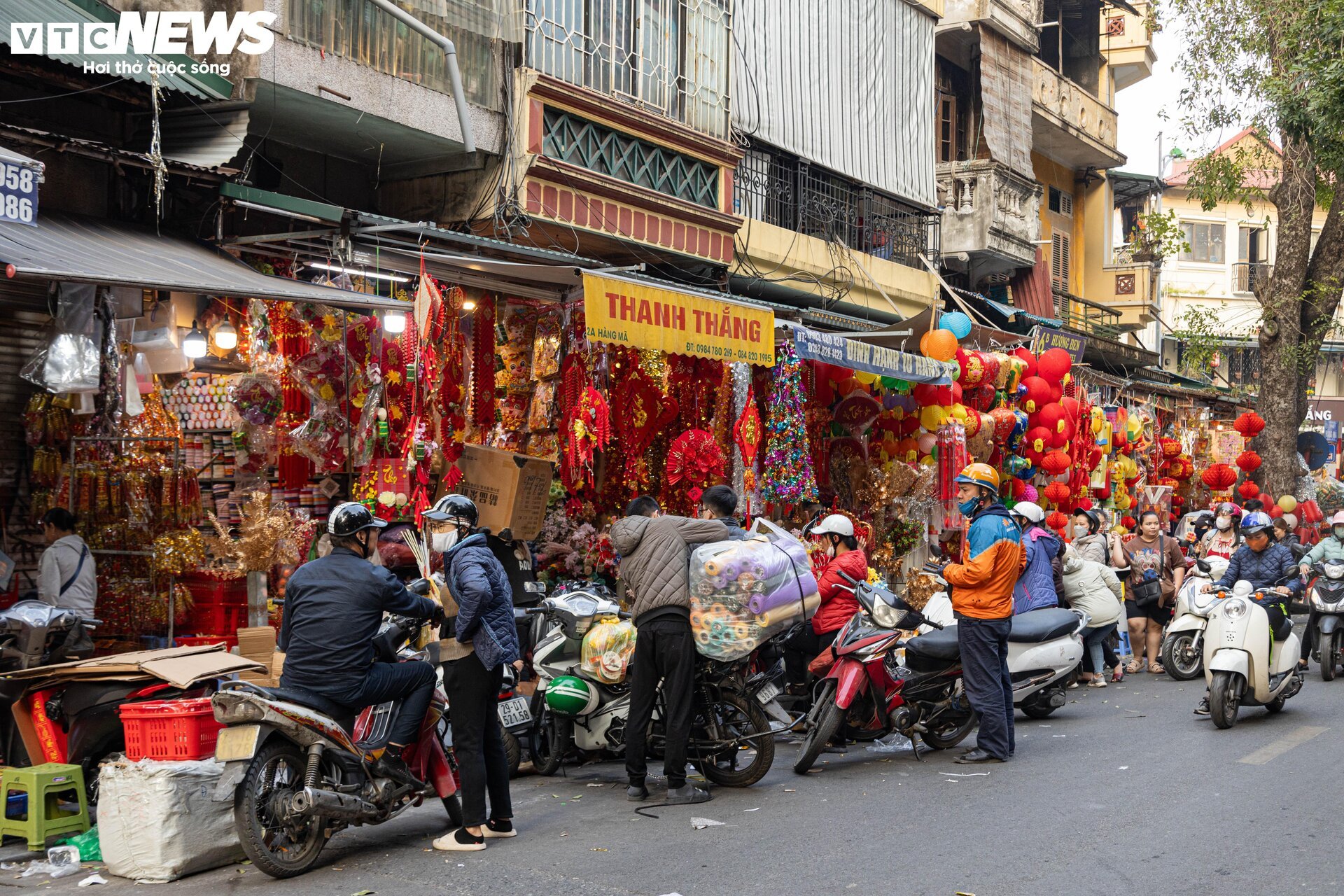 Hà Nội: Phố Hàng Mã rực sắc Xuân, người dân tất bật sắm đồ trang trí Tết sớm - Ảnh 22.