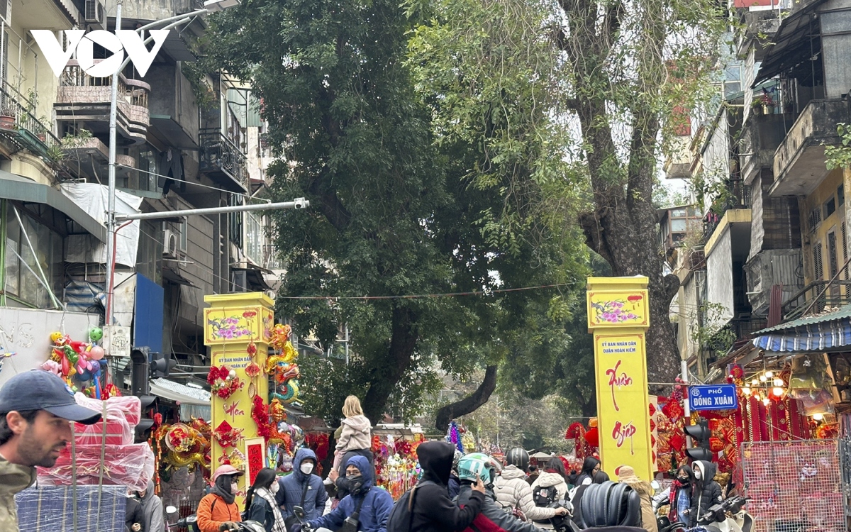Phố phường Hà Nội đã ngập tràn không khí Tết - Ảnh 1.