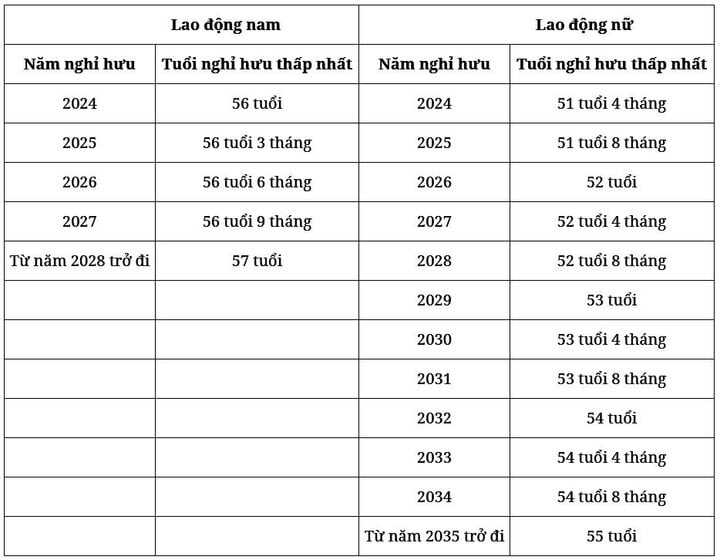 Tuổi nghỉ hưu của người lao động năm 2024 - Ảnh 2. Tuổi nghỉ hưu của người lao động năm 2024 - Ảnh 2.